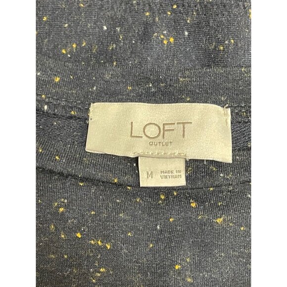 Loft Size MEDIUM Oversized Blue Pullover Sweater Shirt 3/4th Sleeve - Picture 2 of 3